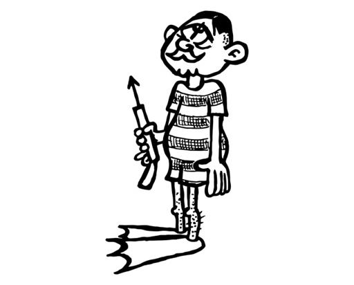 Printy 4924 Tauchstempel 08 Taucherstempel Motiv Hobbytaucher SCHWARZ BLAU